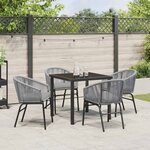 vidaXL Ensemble de salle à manger pour jardin 5 Pièces Anthracite