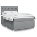 vidaXL Sommier à lattes de lit avec matelas Gris clair 140x200cm Tissu