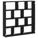 vidaXL Étagère cube murale 12 compartiments noir bois d'ingénierie
