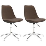 vidaXL Chaises pivotantes à manger lot de 2 marron tissu