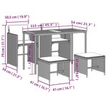 vidaXL Ensemble à manger de jardin 5 Pièces coussins gris résine tressée