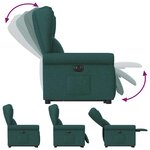 vidaXL Fauteuil inclinable électrique vert foncé tissu