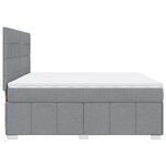 vidaXL Sommier à lattes de lit avec matelas Gris clair 200x200cm Tissu
