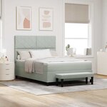 vidaXL Lit à ressorts avec matelas Gris clair 160 x 200 cm Velours