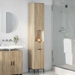 vidaXL Meuble de salle de bain haut Chêne sonoma 31.5 x 33 x 190 cm
