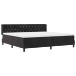 vidaXL Lit à ressorts avec matelas Noir 200 x 200 cm Polyester
