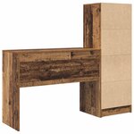 vidaXL Bureau avec tiroir avec étagère avec stockage 2 Pièces Bois ancien