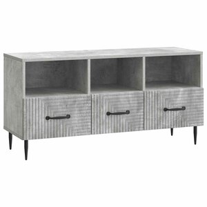 vidaXL Meuble TV Gris béton 102 x 34 5 x 50 cm Bois d'ingénierie