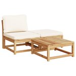 vidaXL Salon de jardin 6 Pièces avec coussins bois d'acacia solide