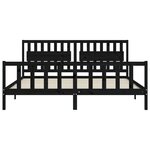 vidaXL Cadre de lit sans matelas noir 200x200 cm bois massif de pin