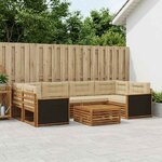 vidaXL Ensemble de canapés d'extérieur 7 Pièces Naturel et Beige