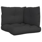 vidaXL Coussins de palette lot de 3 noir tissu