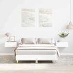 vidaXL Cadre de lit Blanc 137 x 190 cm Bois d'ingénierie