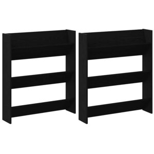 vidaXL Cabinet à chaussures 2 Pièces Chêne noir 85 x 18 x 90 cm