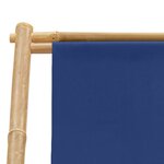 vidaXL Chaise de terrasse Bambou et toile Bleu marine