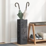 vidaXL Porte-parapluies Noir Métal Standard Motifs décoratifs