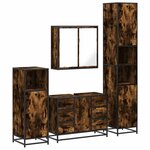 vidaXL Ensemble meubles salle de bain 4 Pièces chêne fumé bois ingénierie
