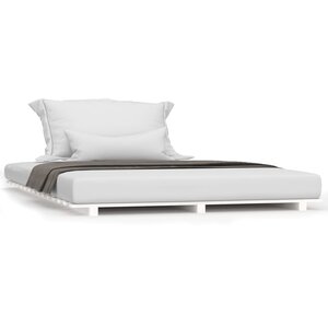 vidaXL Cadre de lit sans matelas blanc 120x190 cm bois de pin massif