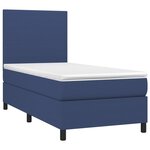 vidaXL Sommier à lattes de lit avec matelas Bleu 80x200 cm Tissu