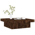 vidaXL Table basse Chêne fumé 90x90x28 cm Bois d'ingénierie