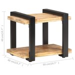 vidaXL Table de chevet 50x40x40 cm Bois de manguier brut