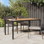 vidaXL Table de jardin pour repas Noir 150 x 90 x 75 cm Poly rotin