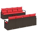 vidaXL Ensemble de canapé de jardin 9 Pièces Beige Rouge 55 x 55 x 37 cm