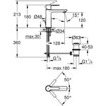 GROHE Mitigeur lavabo monocommande Lineare 32114001 - Bec fixe - Limiteur de température - Economie d'eau - Chrome - Taille S