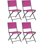 Chaise pliante en acier et toile dream (lot de 4) gris  framboise