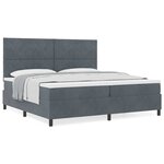 vidaXL Lit à ressorts avec matelas Gris foncé 200 x 200 cm Velours
