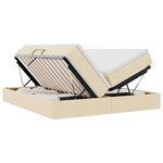 vidaXL Lit avec rangement et matelas Crème 200 x 200 cm Polyester
