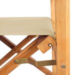 vidaXL Chaise de directeur Marron et beige Bois de teck massif