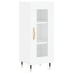 vidaXL Buffet haut Blanc brillant 34 5x34x180 cm Bois d'ingénierie