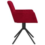 vidaXL Chaises pivotantes à manger lot de 2 Rouge bordeaux Velours