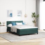 Lit Box Spring vidaXL avec matelas Vert foncé 140x200 cm Velours