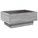 vidaXL Table basse avec LED sonoma gris 70x50x30 cm bois d'ingénierie
