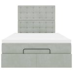 vidaXL Cadre de lit ottoman avec matelas gris clair 120x190 cm velours