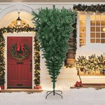 vidaXL Sapin de Noël artificiel renversé avec support Vert 240 cm