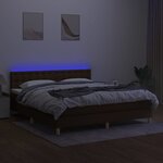 vidaXL Sommier à lattes de lit matelas et LED Marron foncé 160x200 cm