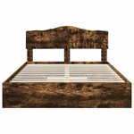 vidaXL Lit de Rangement Chêne fumé 140 x 190 cm Bois d'ingénierie
