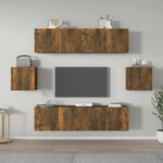 vidaXL Ensemble de meubles TV 6 Pièces Chêne fumé Bois d'ingénierie