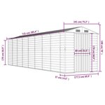 vidaXL Abri de jardin anthracite 191x725x198 cm acier galvanisé