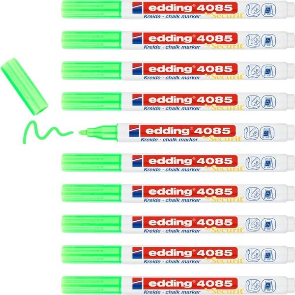 Marqueur craie liquide 4085 vert fluOrescent 1-2 mm x 10 EDDING