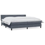 vidaXL Sommier à lattes de lit et matelas gris foncé 180x220cm velours