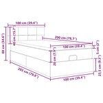 vidaXL Cadre de lit ottoman avec matelas bleu foncé 100x200 cm velours