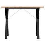 vidaXL Table à manger cadre en Y 100x50x75 5 cm bois pin massif acier