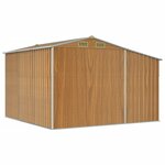 vidaXL Abri de jardin marron clair 277x279x179 cm acier galvanisé