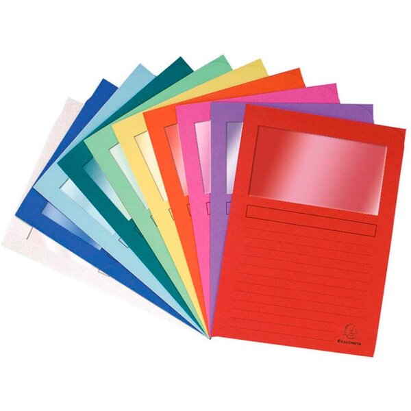 Paquet de 10 chemises à fenetre Forever - 22x31cm - Couleurs assorties x 10 EXACOMPTA