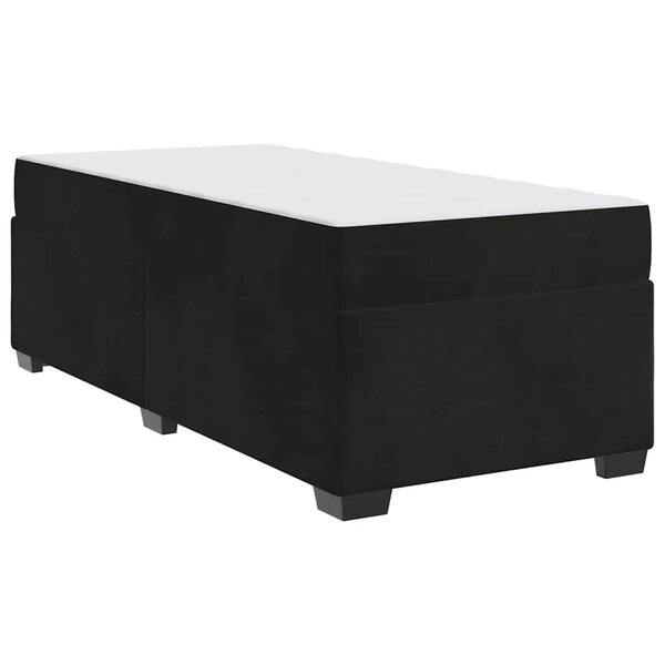 vidaXL Cadre de lit avec matelas avec matelas Noir 90 x 190 cm Velours