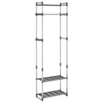 vidaXL Porte-vêtements à 3 niveaux Argenté 59x29x192 cm Aluminium